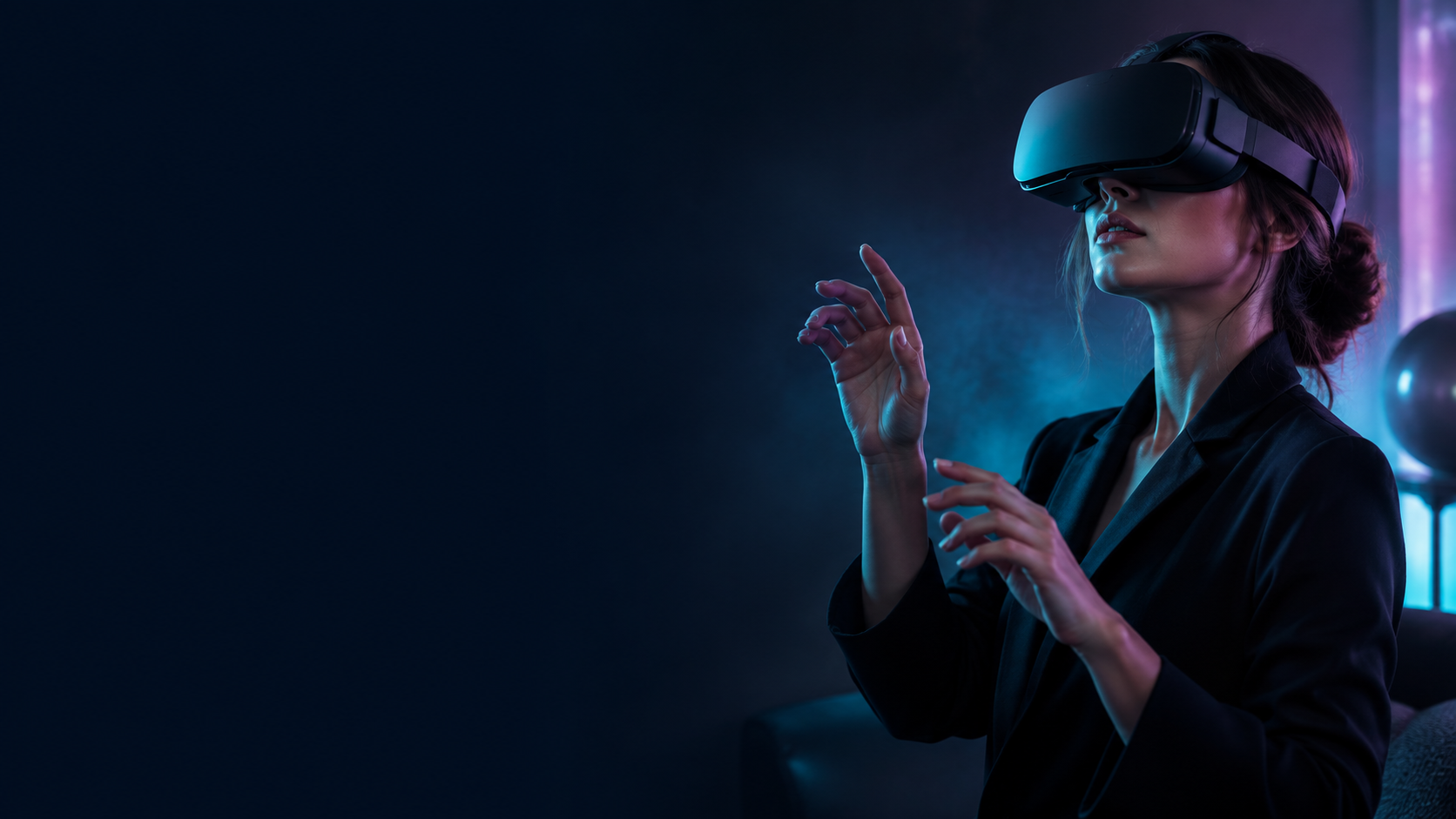 Pessoa explorando realidade virtual